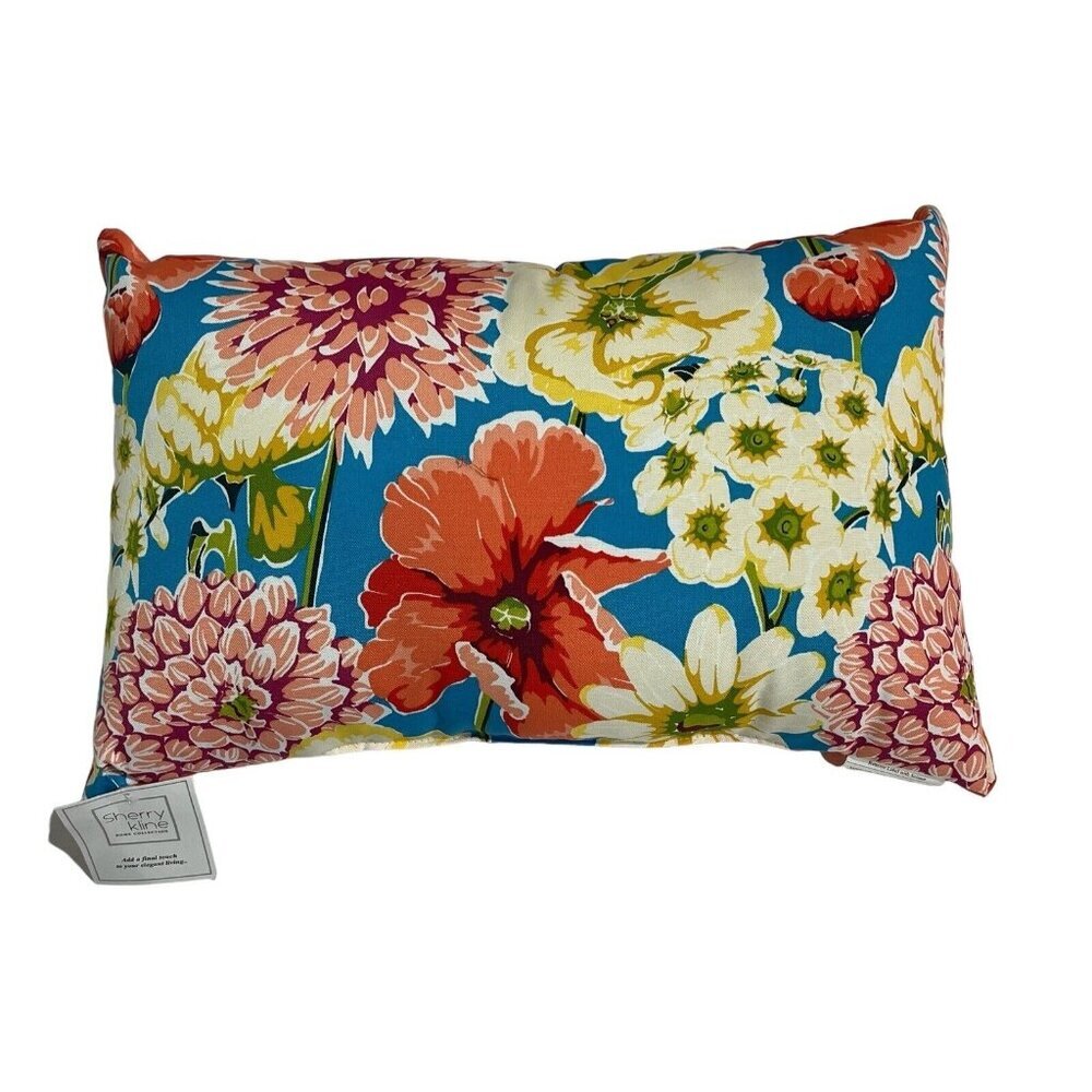 Sherry Kline Outdoor Throw Pillow Pink Floral‎ Rectangle 13x20 Modern Patio